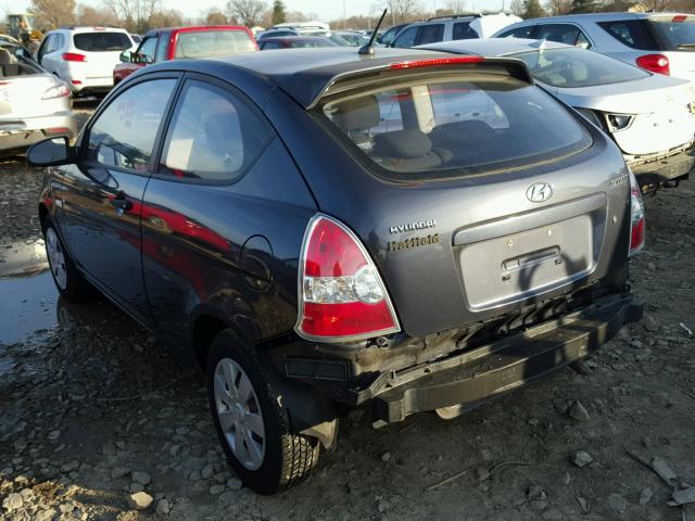 KMHCM36CX7U003412 - 2007 HYUNDAI ACCENT GS BLACK photo 3