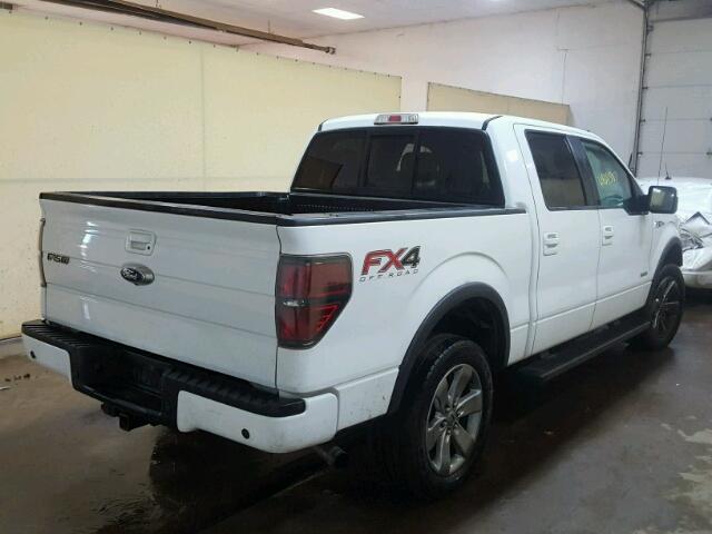 1FTFW1ET6DFB28926 - 2013 FORD F150 SUPER WHITE photo 4