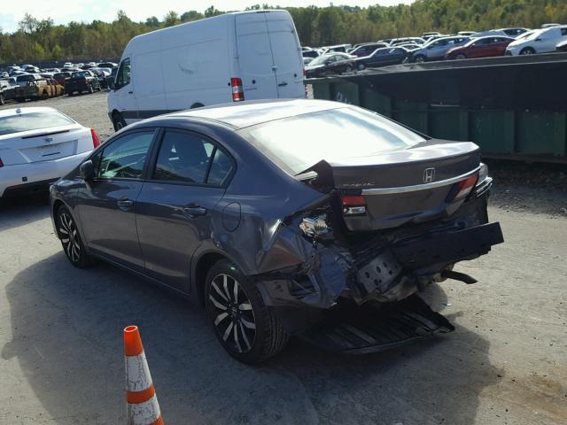 19XFB2F92EE255561 - 2014 HONDA CIVIC EXL ნაცრისფერი ფოტო 3