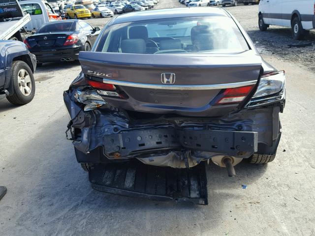 19XFB2F92EE255561 - 2014 HONDA CIVIC EXL ნაცრისფერი ფოტო 9