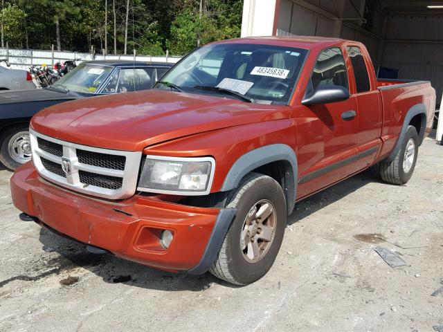 1D7HE72N18S585148 - 2008 DODGE DAKOTA TRX ORANGE photo 2