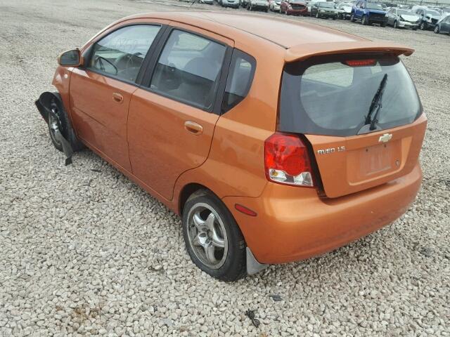 KL1TD626X5B452949 - 2005 CHEVROLET AVEO BASE ORANGE photo 3