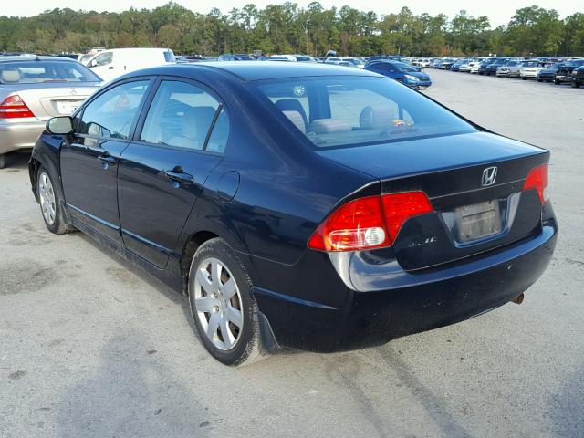 1HGFA16537L137962 - 2007 HONDA CIVIC LX BLACK photo 3