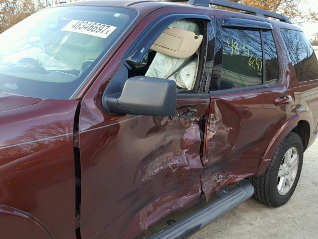 1FMEU7DEXAUA85492 - 2010 FORD EXPLORER X RED photo 9