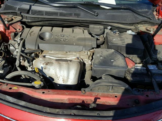 4T4BF3EK6BR206102 - 2011 TOYOTA CAMRY XLE RED photo 7