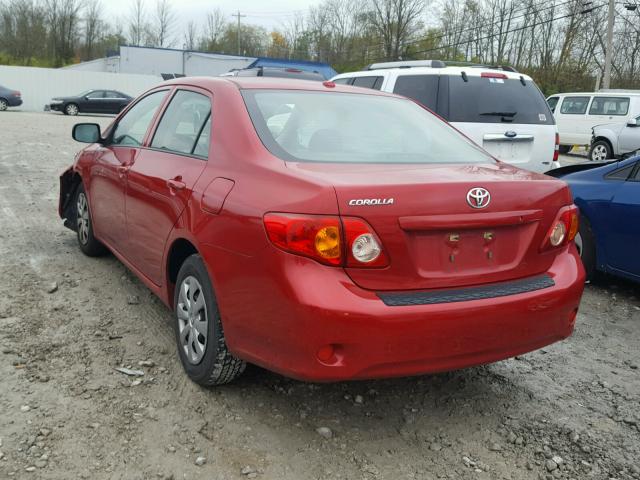 JTDBL40E69J036334 - 2009 TOYOTA COROLLA BA RED photo 3