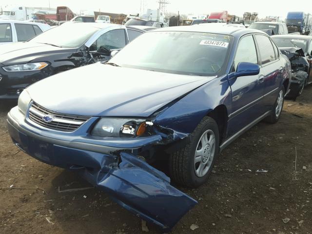 2G1WF52EX49317142 - 2004 CHEVROLET IMPALA BLUE photo 2