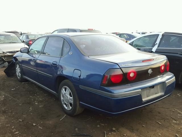 2G1WF52EX49317142 - 2004 CHEVROLET IMPALA BLUE photo 3