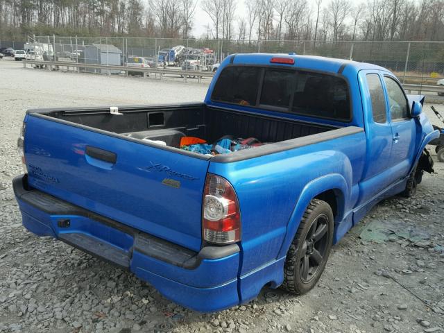 5TETU22N29Z610873 - 2009 TOYOTA TACOMA X-R BLUE photo 4