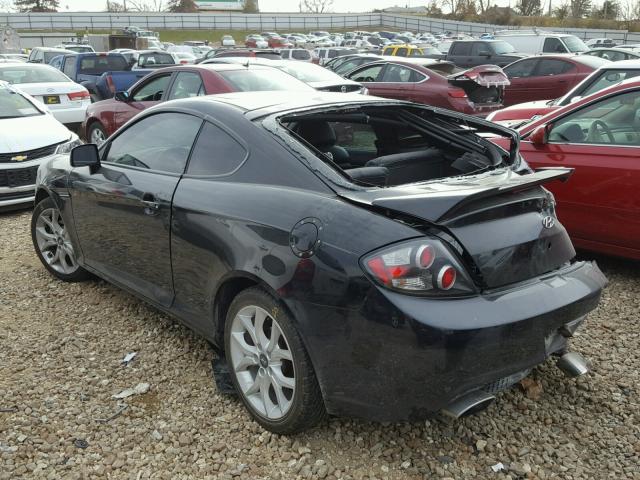 KMHHN66F38U281911 - 2008 HYUNDAI TIBURON GT BLACK photo 3