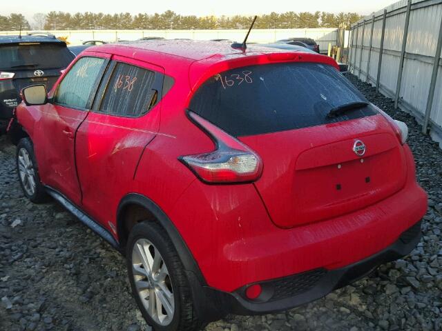 JN8AF5MV2FT550088 - 2015 NISSAN JUKE S RED photo 3