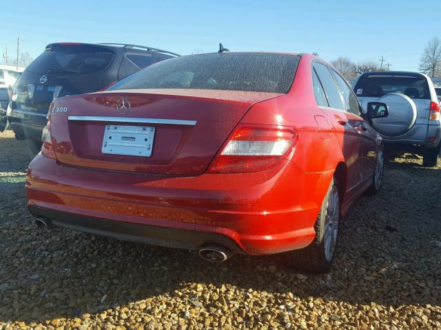 WDDGF54X29R067165 - 2009 MERCEDES-BENZ C 300 RED photo 4