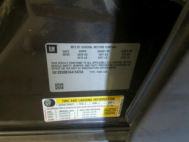 1G1ZE5EB7A4134734 - 2010 CHEVROLET MALIBU LTZ 石墨色 照片 10