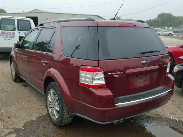 1FMDK03W68GA05911 - 2008 FORD TAURUS X L MAROON photo 3