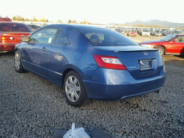 2HGFG12616H578658 - 2006 HONDA CIVIC LX BLUE photo 3