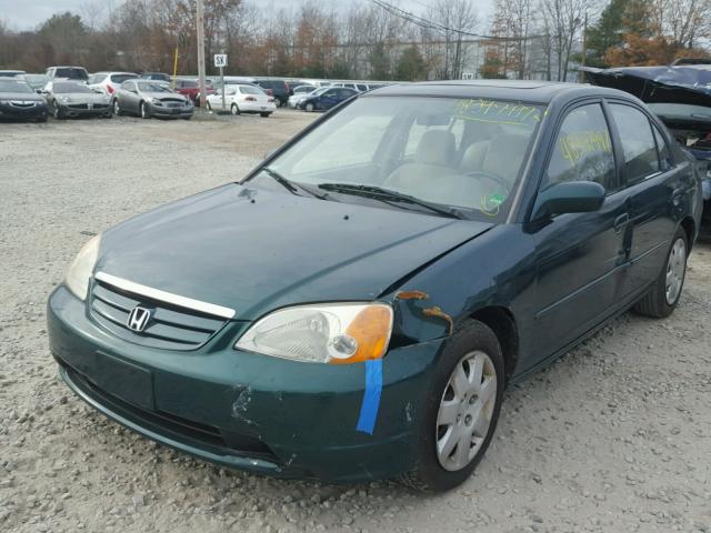 1HGES26741L022164 - 2001 HONDA CIVIC EX GREEN photo 2