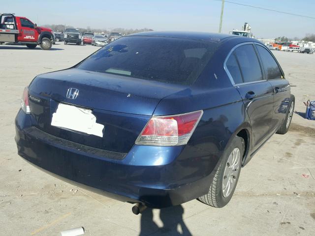 1HGCP2F37AA136810 - 2010 HONDA ACCORD LX BLUE photo 4