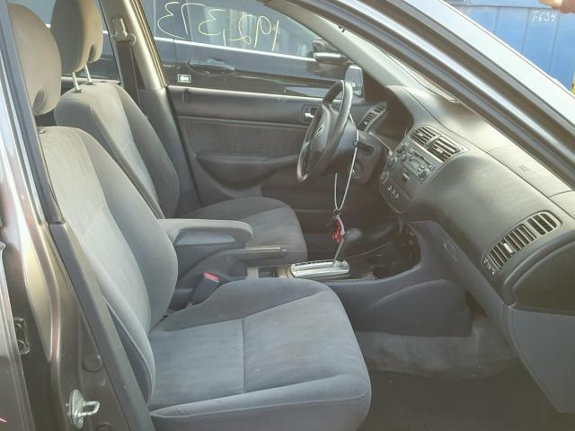 2HGES16524H591895 - 2004 HONDA CIVIC LX SILVER photo 5