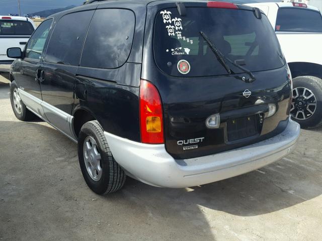 4N2XN11T2YD821004 - 2000 NISSAN QUEST SE BLACK photo 3