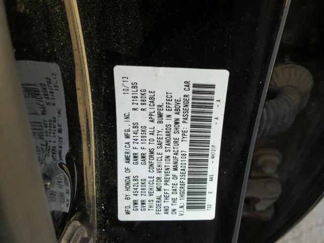 1HGCR6F35EA001087 - 2014 HONDA ACCORD HYB BLACK photo 10