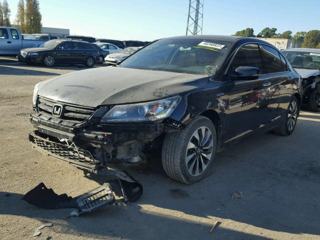 1HGCR6F35EA001087 - 2014 HONDA ACCORD HYB BLACK photo 2