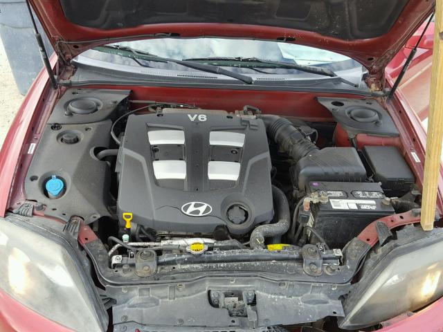 KMHHN65F96U189796 - 2006 HYUNDAI TIBURON GT RED photo 7