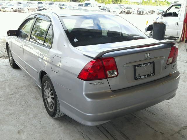 2HGES16585H593944 - 2005 HONDA CIVIC LX SILVER photo 3