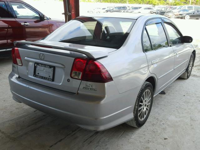 2HGES16585H593944 - 2005 HONDA CIVIC LX SILVER photo 4