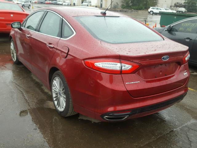 3FA6P0H98FR308914 - 2015 FORD FUSION SE BURGUNDY photo 3