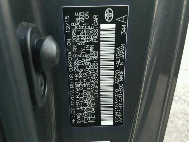 JTKJF5C75GJ021402 - 2016 TOYOTA SCION TC 石墨色 照片 10