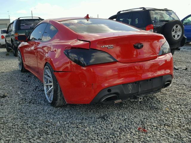 KMHHT6KD3BU054963 - 2011 HYUNDAI GENESIS CO RED photo 3