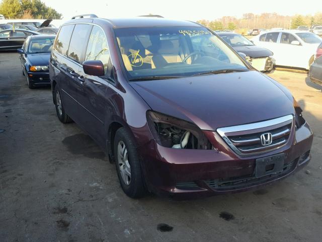 5FNRL38427B051146 - 2007 HONDA ODYSSEY EX BURGUNDY photo 1