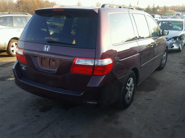 5FNRL38427B051146 - 2007 HONDA ODYSSEY EX BURGUNDY photo 4