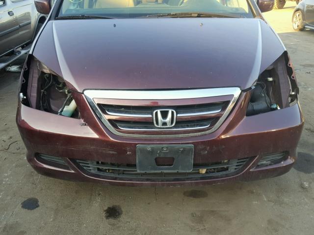 5FNRL38427B051146 - 2007 HONDA ODYSSEY EX BURGUNDY photo 9