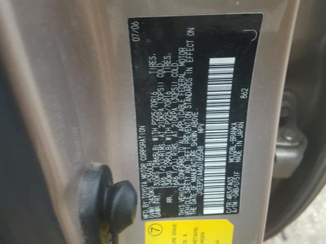 JTEEP21A460185548 - 2006 TOYOTA HIGHLANDER GOLD photo 10