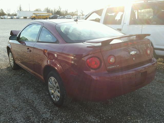 1G1AT18H597228987 - 2009 CHEVROLET COBALT LT BURGUNDY photo 3