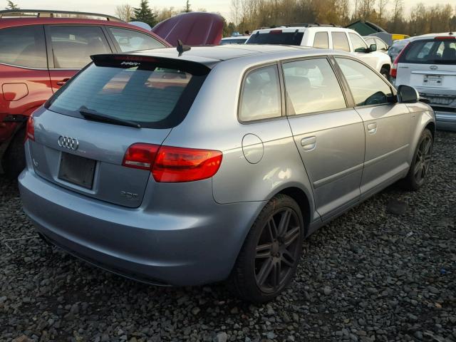 WAUKF78P29A076891 - 2009 AUDI A3 2.0T QU BLUE photo 4