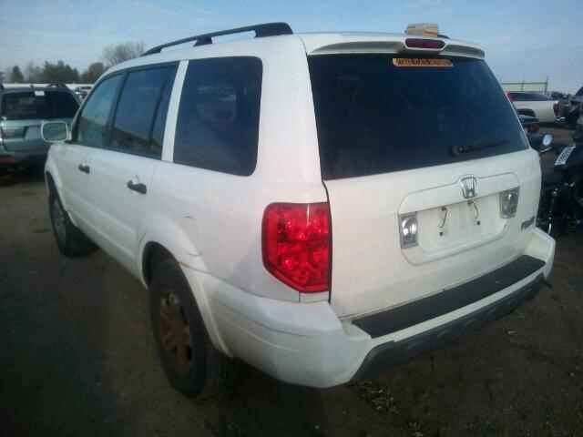 2HKYF18503H586309 - 2003 HONDA PILOT EXL WHITE photo 3