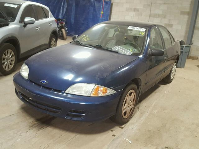 1G1JF524X27144545 - 2002 CHEVROLET CAVALIER L BLUE photo 2