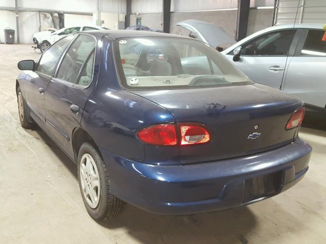 1G1JF524X27144545 - 2002 CHEVROLET CAVALIER L BLUE photo 3