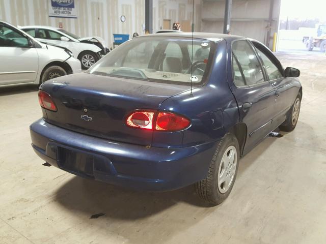 1G1JF524X27144545 - 2002 CHEVROLET CAVALIER L BLUE photo 4