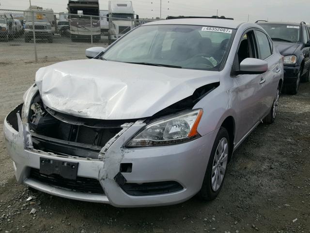 3N1AB7AP2EL683030 - 2014 NISSAN SENTRA S SILVER photo 2