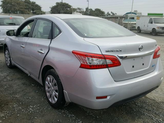 3N1AB7AP2EL683030 - 2014 NISSAN SENTRA S SILVER photo 3