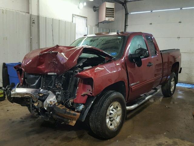 1GCHK59K99E138649 - 2009 CHEVROLET SILVERADO MAROON photo 2