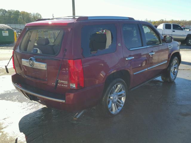 1GYFC43599R171963 - 2009 CADILLAC ESCALADE H BURGUNDY photo 4