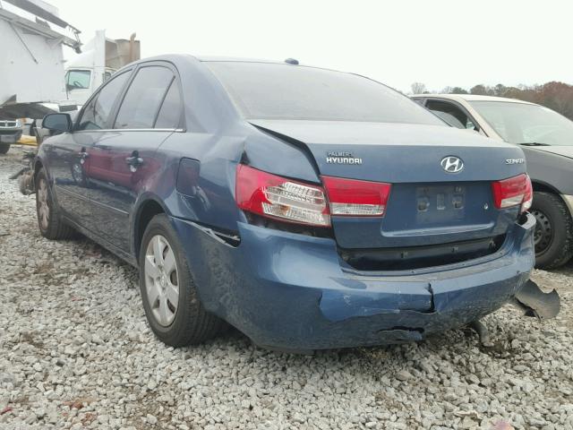 5NPET46C18H334011 - 2008 HYUNDAI SONATA GLS BLUE photo 3