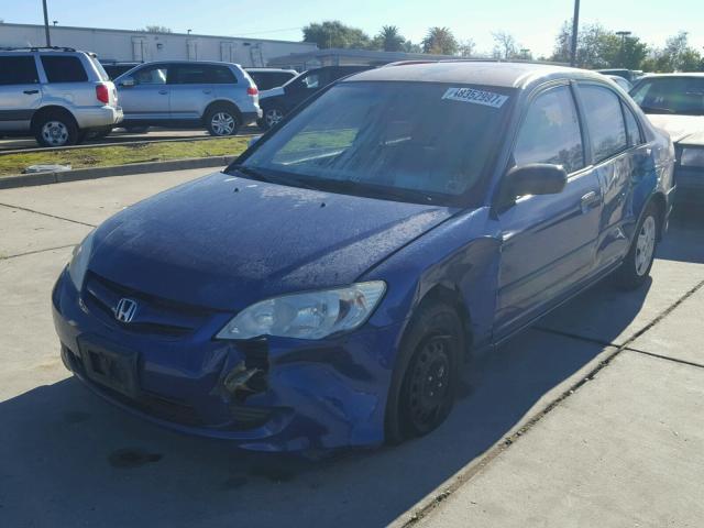 2HGES16495H609446 - 2005 HONDA CIVIC DX BLUE photo 2