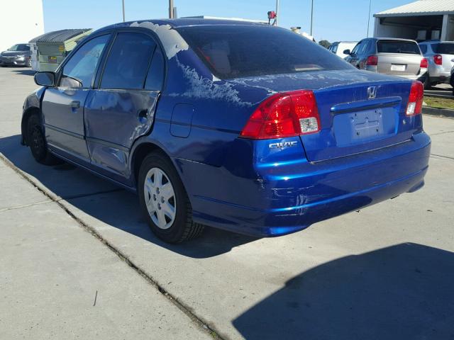 2HGES16495H609446 - 2005 HONDA CIVIC DX BLUE photo 3