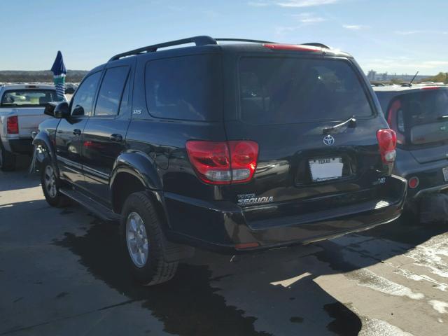 5TDZT34A27S297590 - 2007 TOYOTA SEQUOIA SR BLACK photo 3