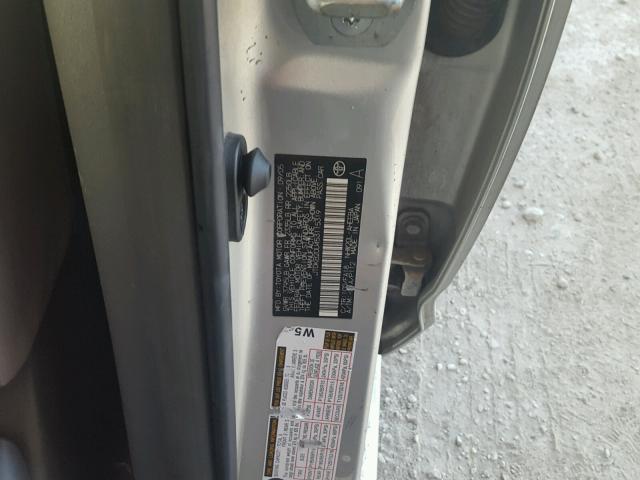 JTDKB20U453115319 - 2005 TOYOTA PRIUS SILVER photo 10